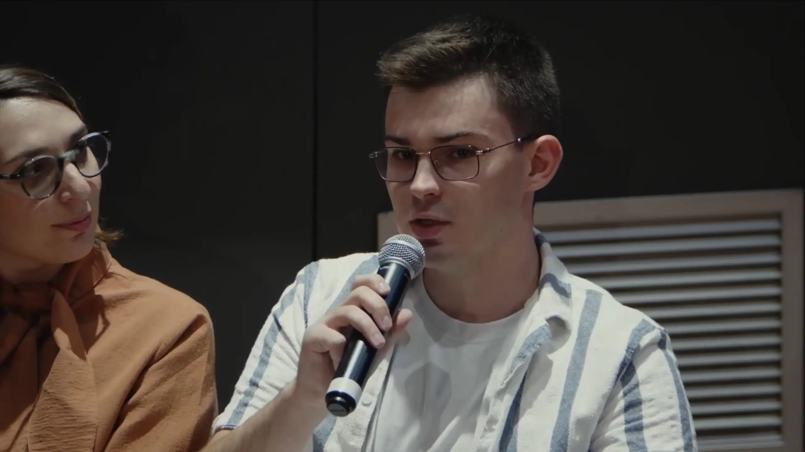 Matt Novoselov speaking on the Apple Developer Academy 10-year alumni panel
